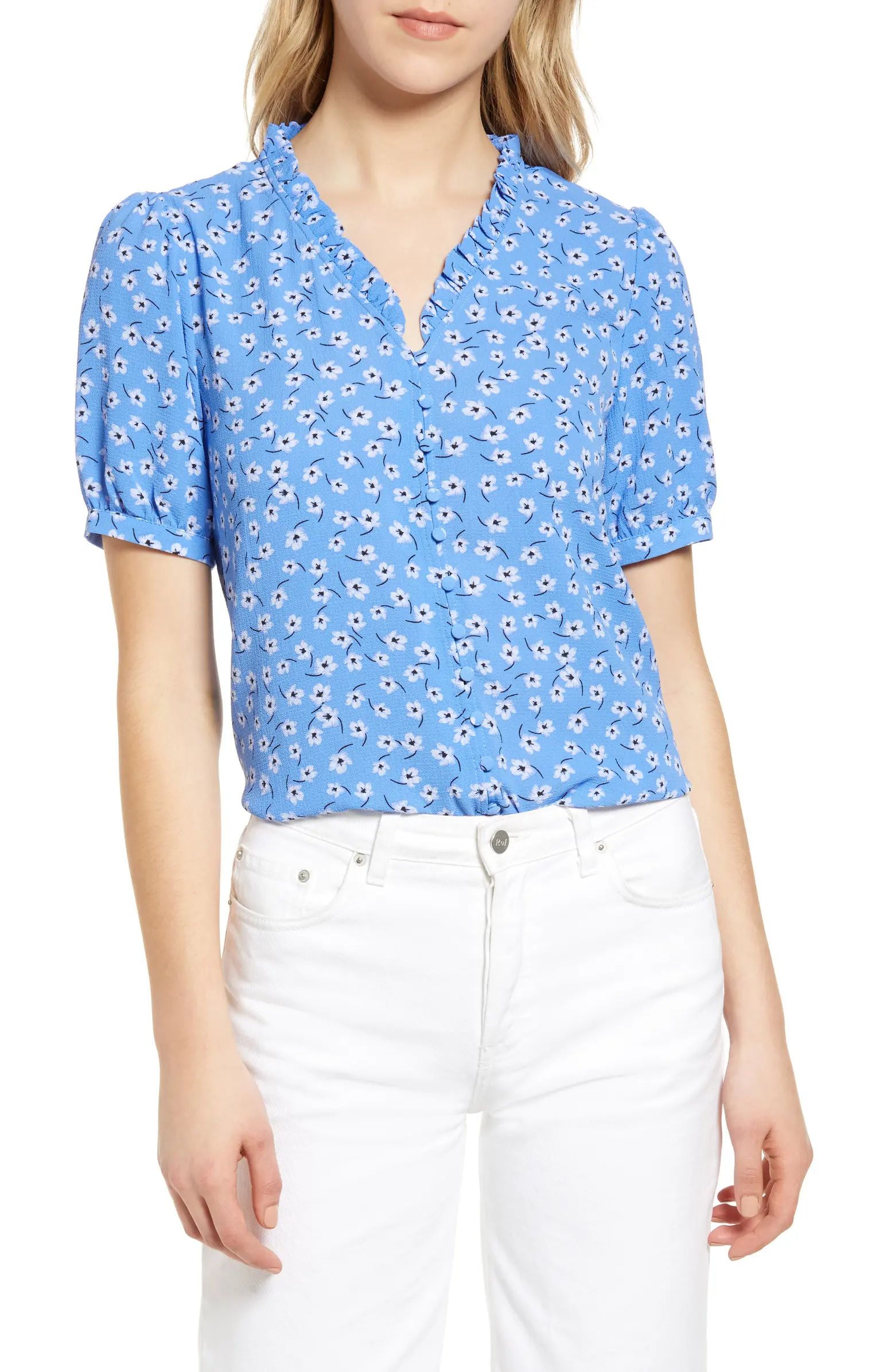 CeCe Brooke Ditsy Puff Sleeve Blouse | Nordstrom | Nordstrom