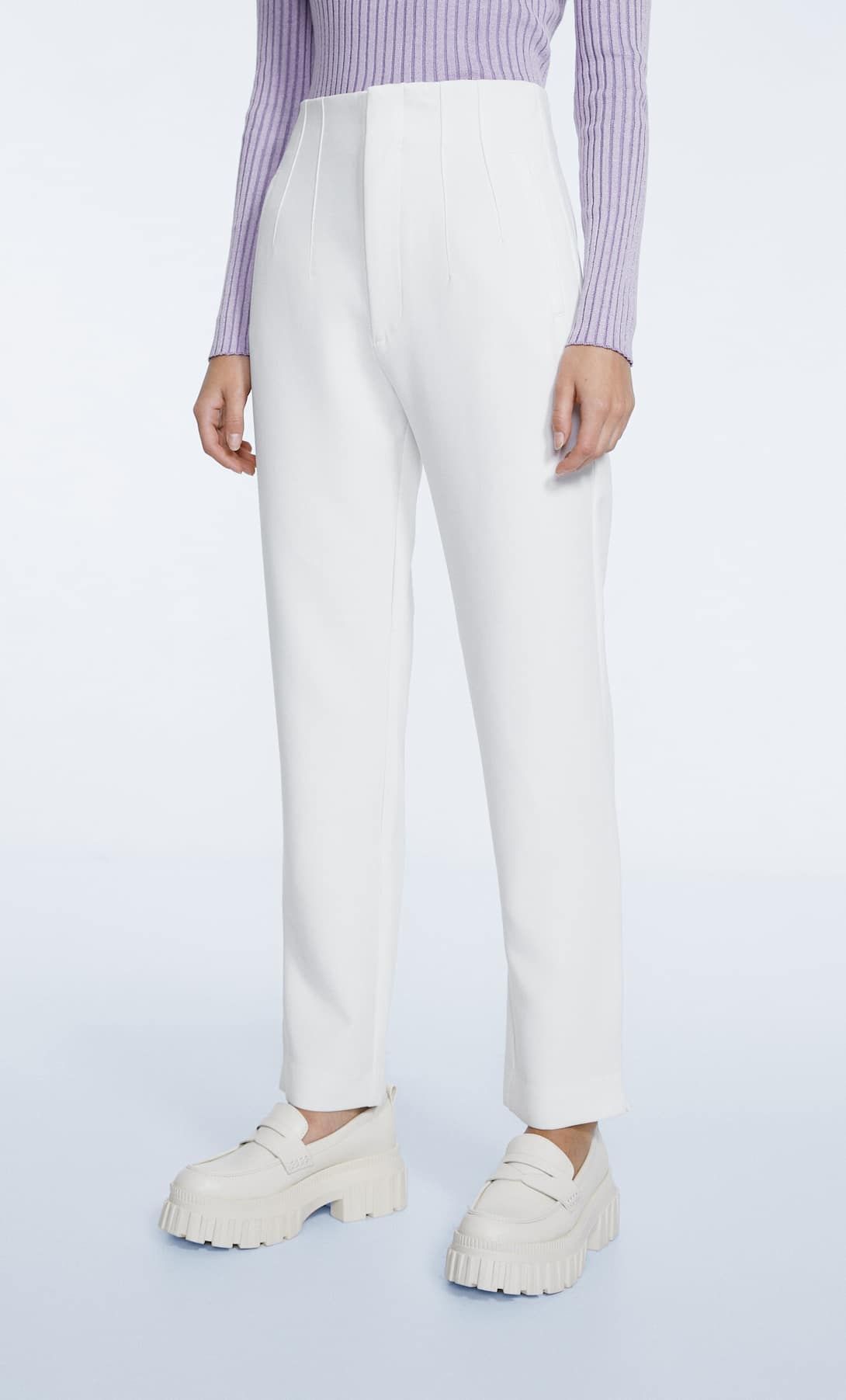 Smart trousers with darts - Women's fashion | Stradivarius United Kingdom | Stradivarius (UK)