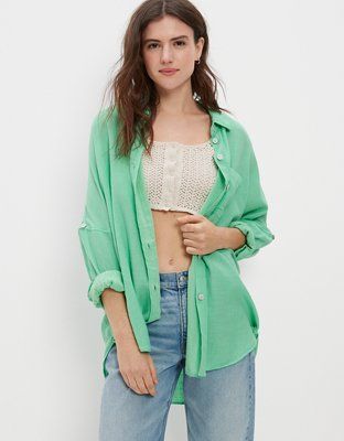 AE Go Big Oversized Shirt | American Eagle Outfitters (US & CA)