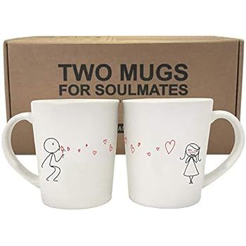 BOLDLOFT From My Heart to Yours His and Hers Matching Couple Coffee Mugs Set -Couples Gifts Valen... | Amazon (US)