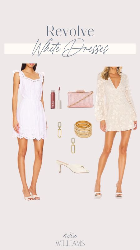 Revolve white dresses!  Wedding guest dress - spring accessories - gold accessories 
#LTKbeauty #LTKwedding