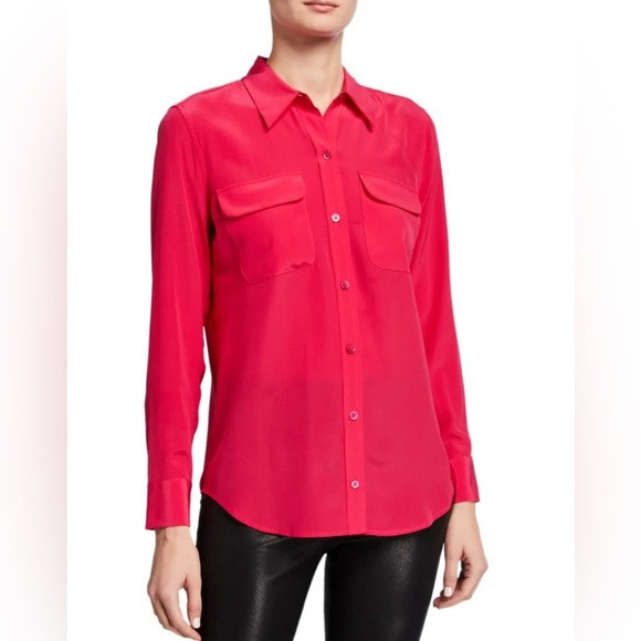 Equipment Signature Shirt Button Down Collar 100% Silk Pink Small Valentines Day | Poshmark