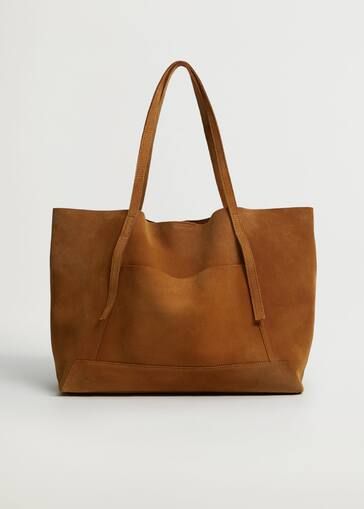 Leather shopper bag | MANGO (US)