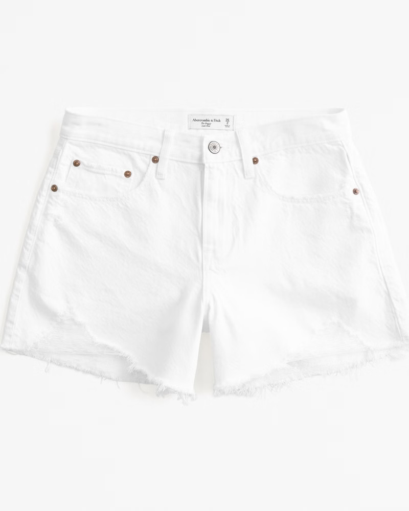 Abercrombie & Fitch Women's Low Rise Baggy Short in White - Size 36 | Abercrombie & Fitch (US)