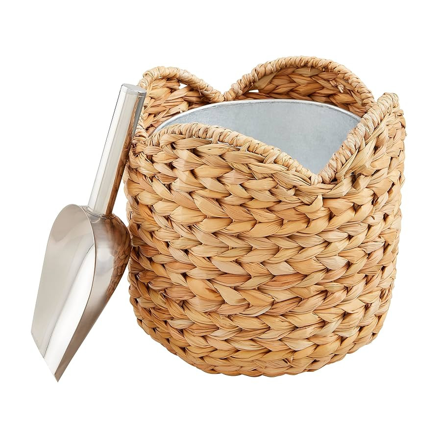 Mud Pie Seagrass Ice Bucket, 7.5" x 8.5", BROWN | Amazon (US)