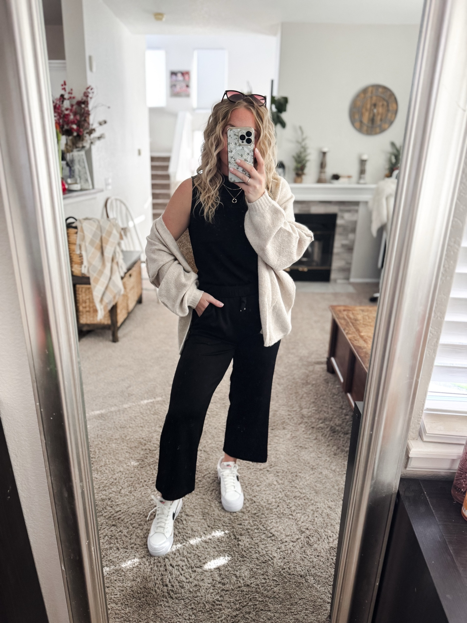 Black 2 piece matching set with oversized cardigan, and Nike platform sneakers (went down half a size)






 casual winter outfits | winter fashion | size 4-6 | cold weather outfits | winter outfit ideas | layering outfit for the cold| winter fashion 2026 | outfit inspo | outfit ideas | winter outfits amazon  |  Amazon outfits every day  Early spring outfit 

#LTKootd #LTKSaleAlert #LTKPetite