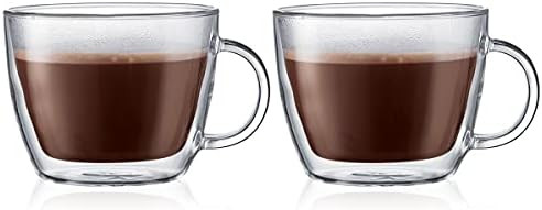 Bodum Bistro 2 Piece double wall 0.45 L 15 oz Cafe Latte Cup, Clear | Amazon (US)