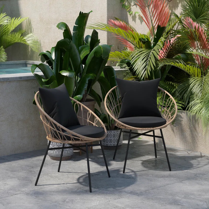 Harleysville Indoor/Outdoor Modern Patio Chair with Cushions | Wayfair North America
