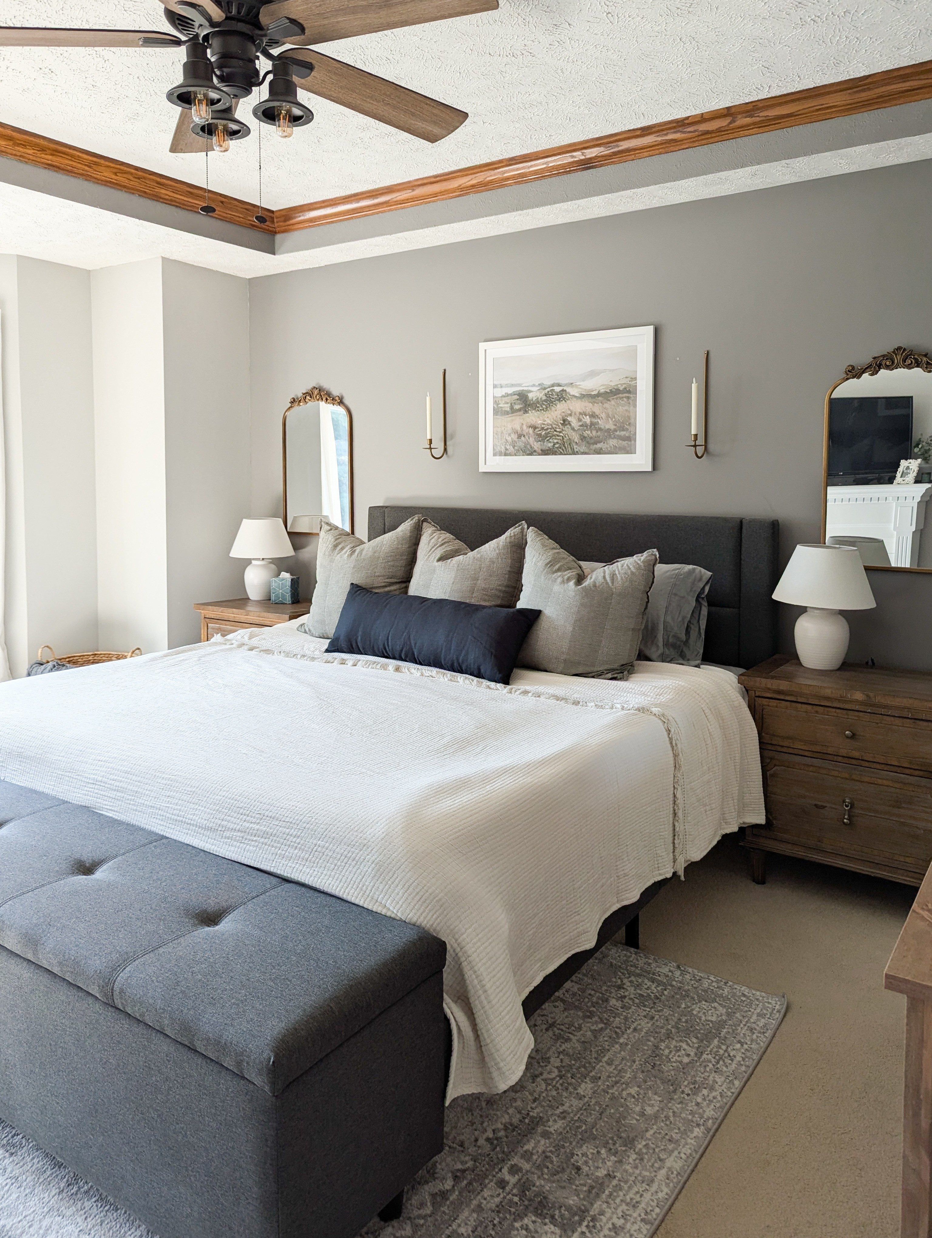 Master bedroom decor ideas for a cozy, affordable bedroom space that is bright, modern, timeless & chic. #homedecor #masterbedroom #bedroomdecor #bedroom #kingbedding 

#LTKHome