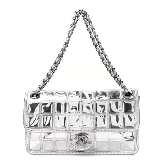 Vinyl Large Ice Cube Flap Silver | FASHIONPHILE (US)