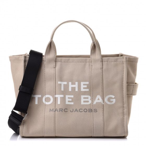 MARC JACOBS Cotton Canvas Small The Traveler Tote Bag Beige | Fashionphile