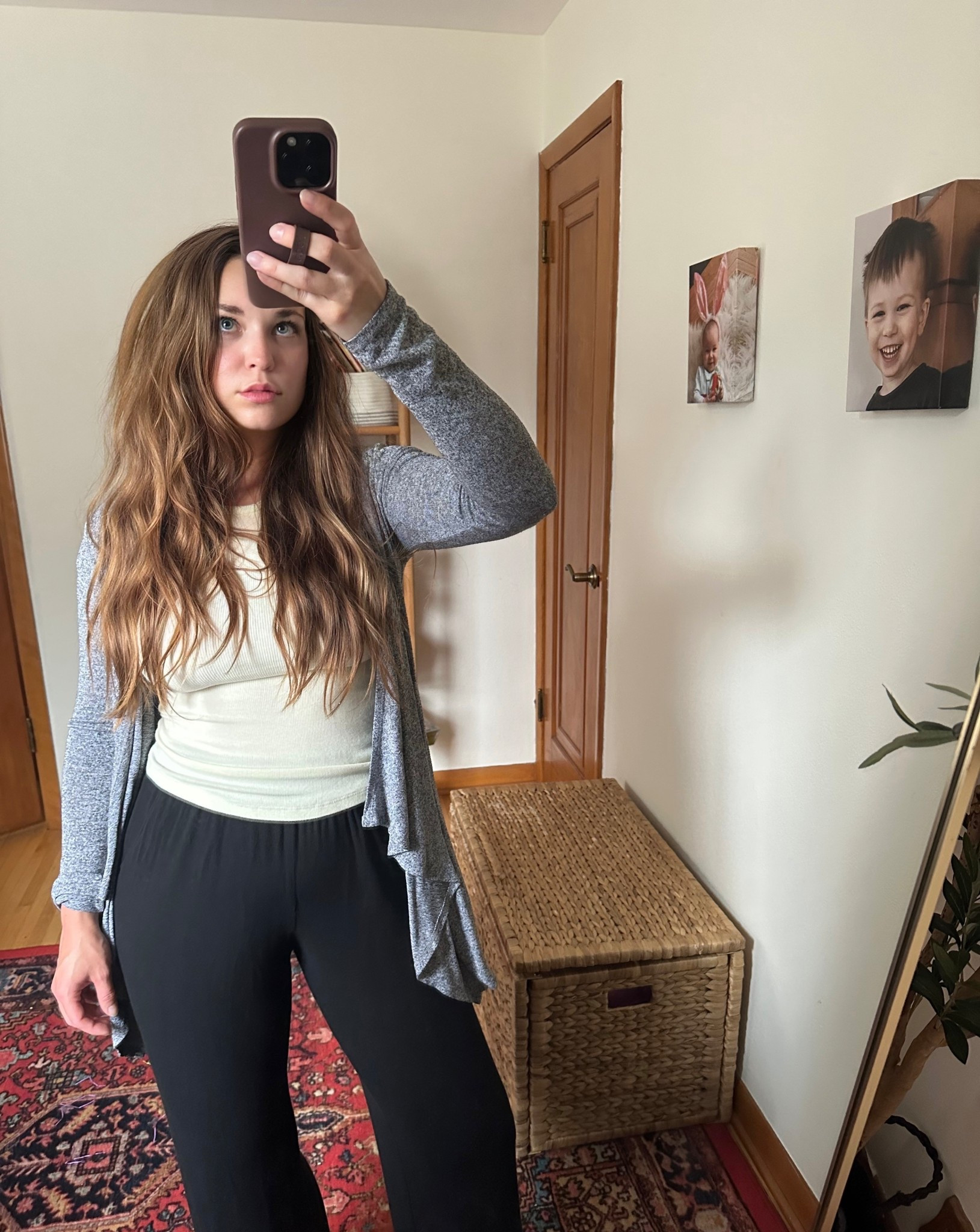 Comfy outfit, lounge outfit 
Butter yellow tee small
Black wide leg pants small 
Gray cardigan 

#LTKStyleTip #LTKFindsUnder100 #LTKSeasonal