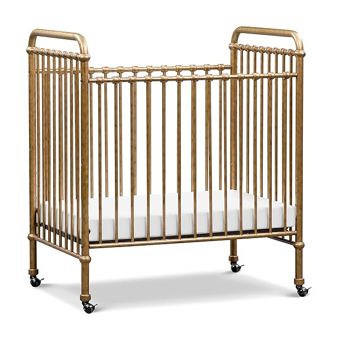 NAMESAKE Abigail 3-in-1 Convertible Mini Metal Crib in Vintage Gold, Greenguard Gold Certified | Amazon (US)