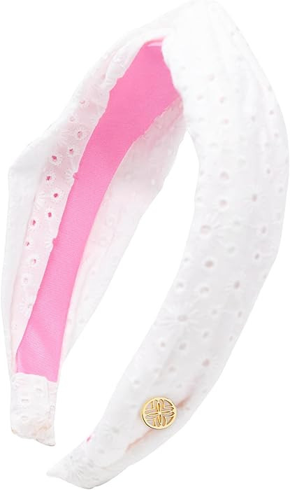 Lilly Pulitzer Eyelet Top Knot Headband, Cute Knotted Hair Accessories for Women (Resort White) | Amazon (US)
