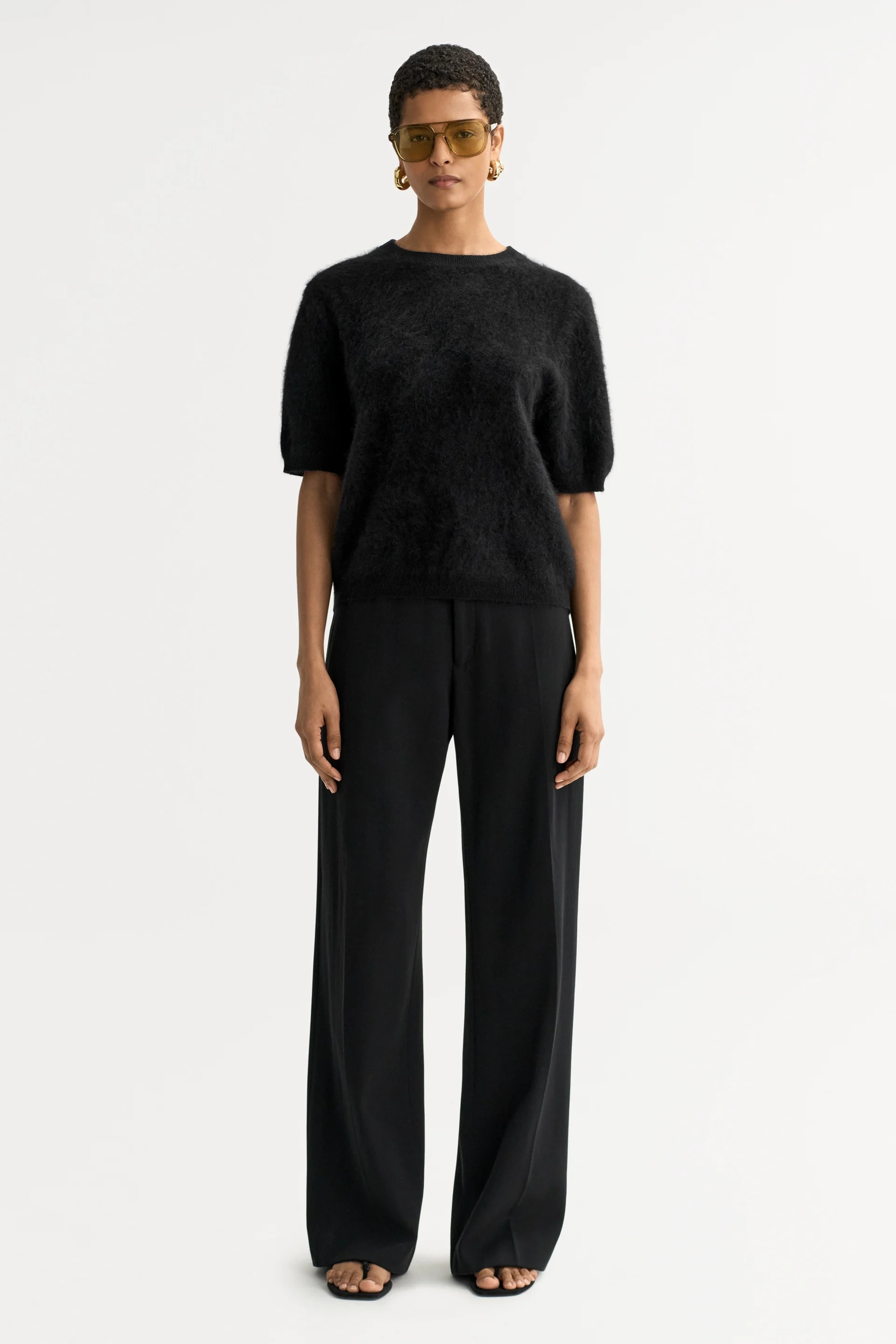 Brushed short sleeve - Shortsleeves - Black | Soft Goat | Soft Goat