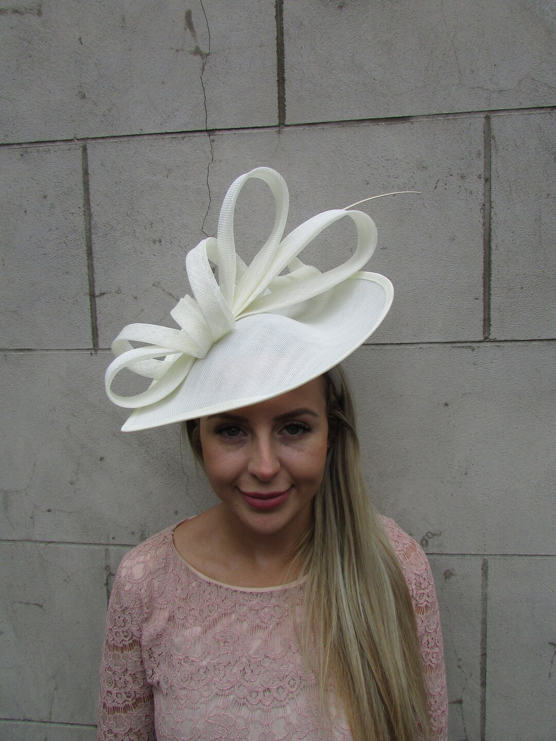 Large Cream Teardrop Fascinator Hat Headband Hatinator Races Wedding Hairband U11009 C1g - Etsy | Etsy (US)