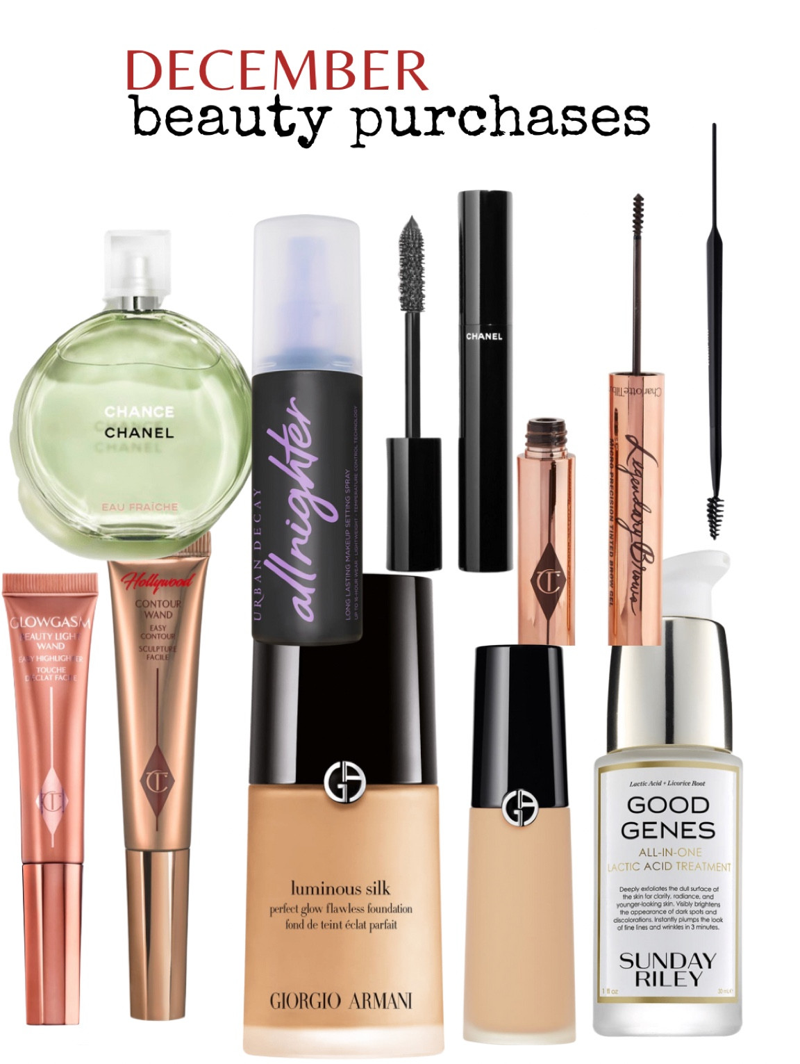 re ordering my makeup favorites

charlotte tilbury bronzer, highlighter wand & brow gel pen
giorgi armani foundation & concealer 
urban decay setting spray
anastasia brow gel wand  
good genes skin texture treatment
chanel mascara 
chanel chance perfume (ultimate fav)


#LTKGiftGuide #LTKbeauty #LTKHoliday