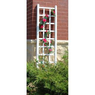 Dura-Trel 75 in. x 22 in. White Vinyl PVC Elmwood Trellis 11190 - The Home Depot | The Home Depot