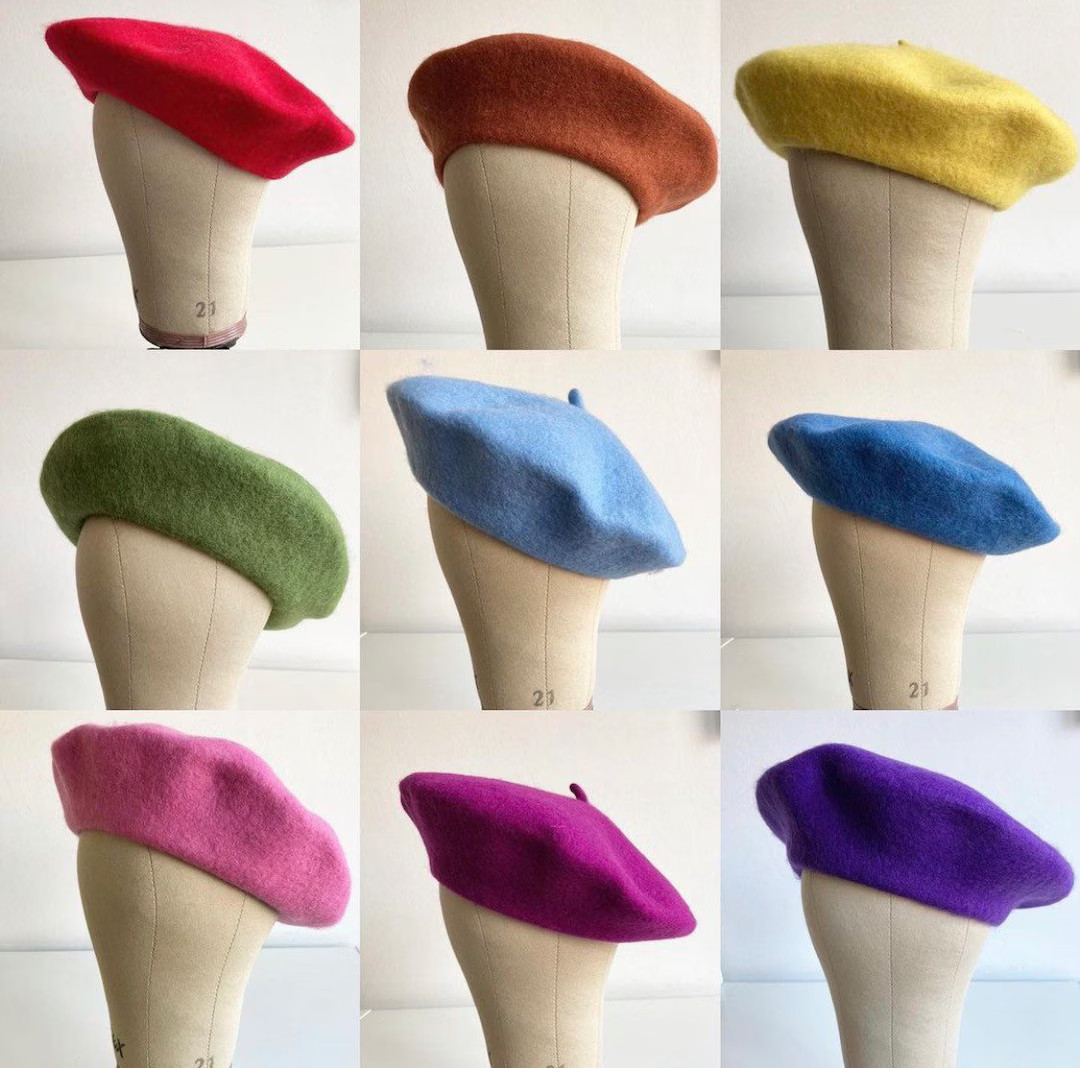 Thick Real Wool Beret, French Style Beret, UK Designed Plain Beret, Real Wool Beret, French Style... | Etsy (US)