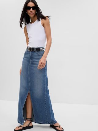 Denim Maxi Skirt with Washwell | Gap (CA)
