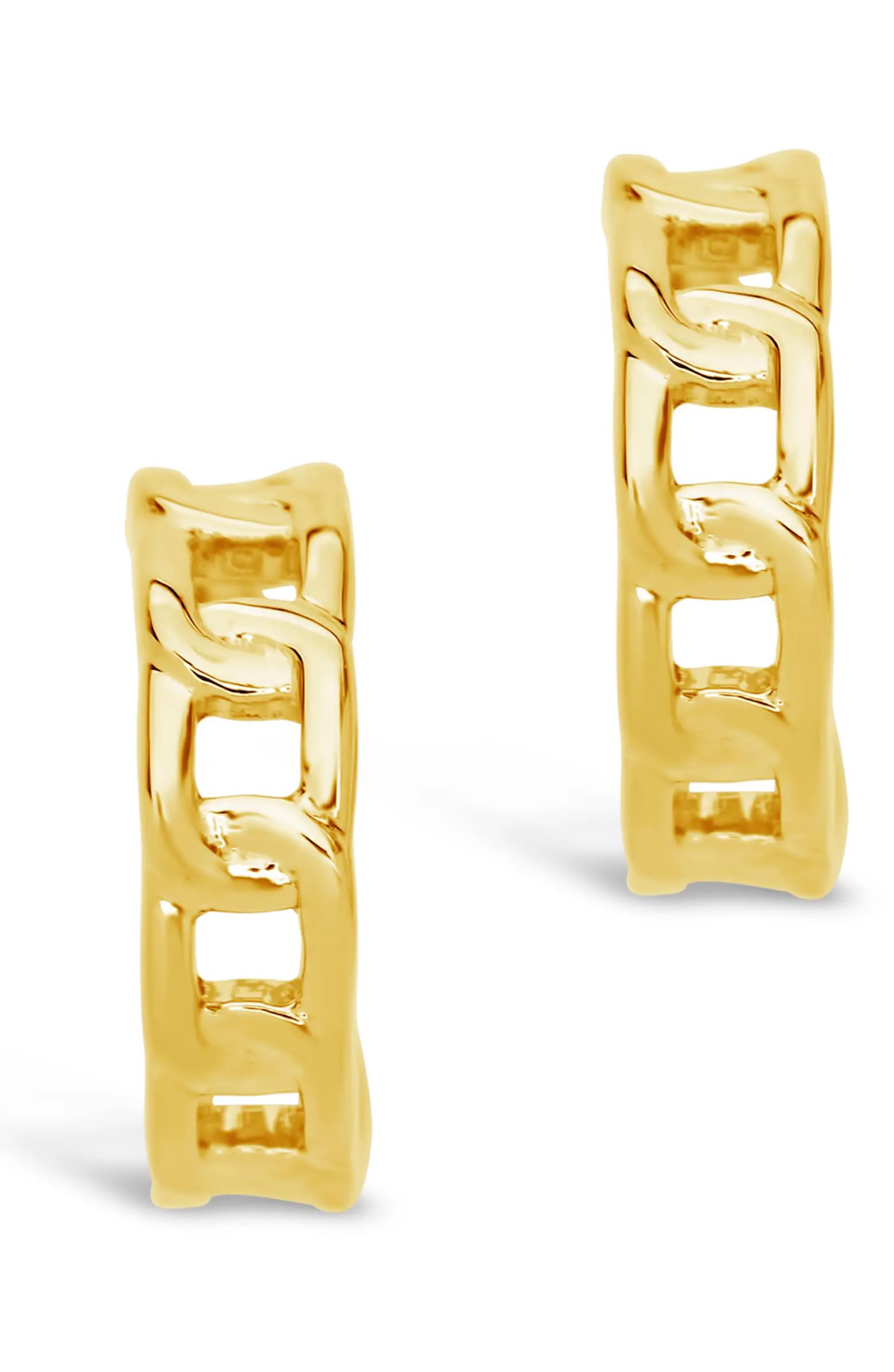 14K Gold Chain Huggie Hoop Earrings | Nordstrom Rack