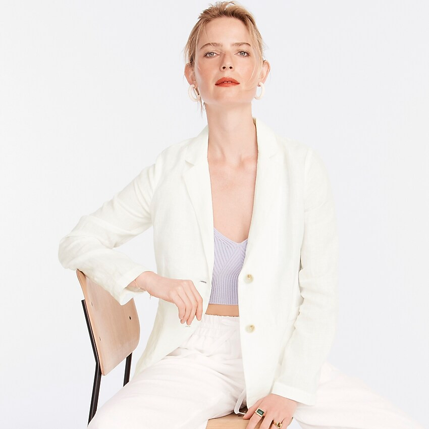 Unstructured long Parke blazer in linen | J. Crew US