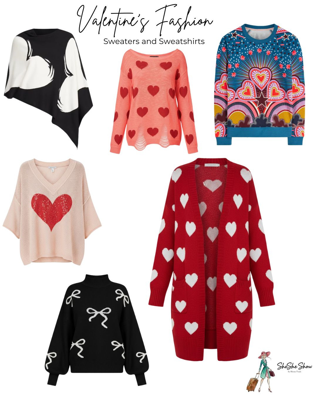   Valentines Day outfit ideas. Tops, ponchos heart sweaters, bows, heart sweatshirts, red heart cardigan. Under $40, under $100
Wear to a party, to work, or at home
 

#LTKgrwm #LTKOver40 #LTKValentine