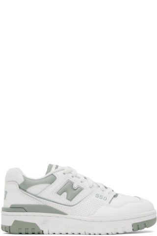 White & Grey 550 Sneakers | SSENSE