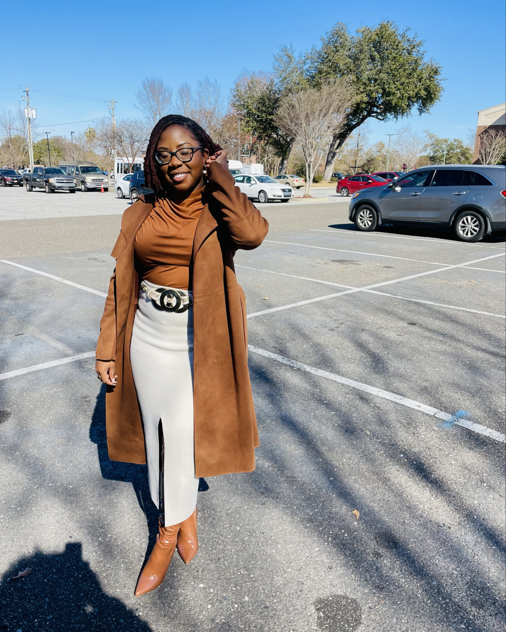 Church Fit Deets! 💒🙌🏾 I’ve found dupes for you all since most things aren’t available online. Top & jacket : SHEIN Dupe. Boots: Steve Madden, Belt: 80s Vintage (No Link) Skirt: Express Dupe 

#LTKSaleAlert #LTKFindsUnder50 #LTKStyleTip