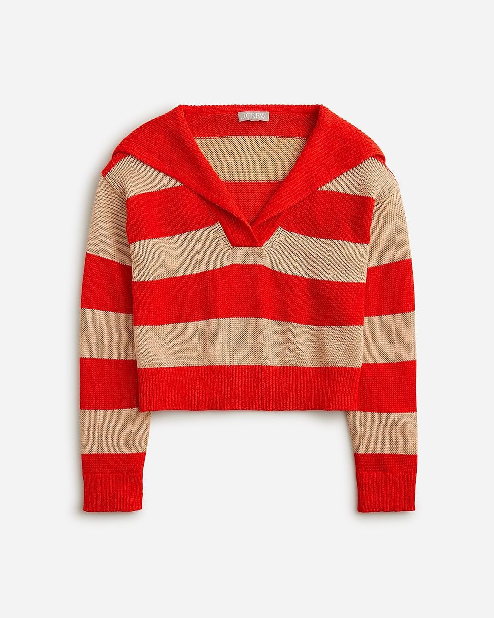 Sailor-collar pullover sweater in stripe | J.Crew US