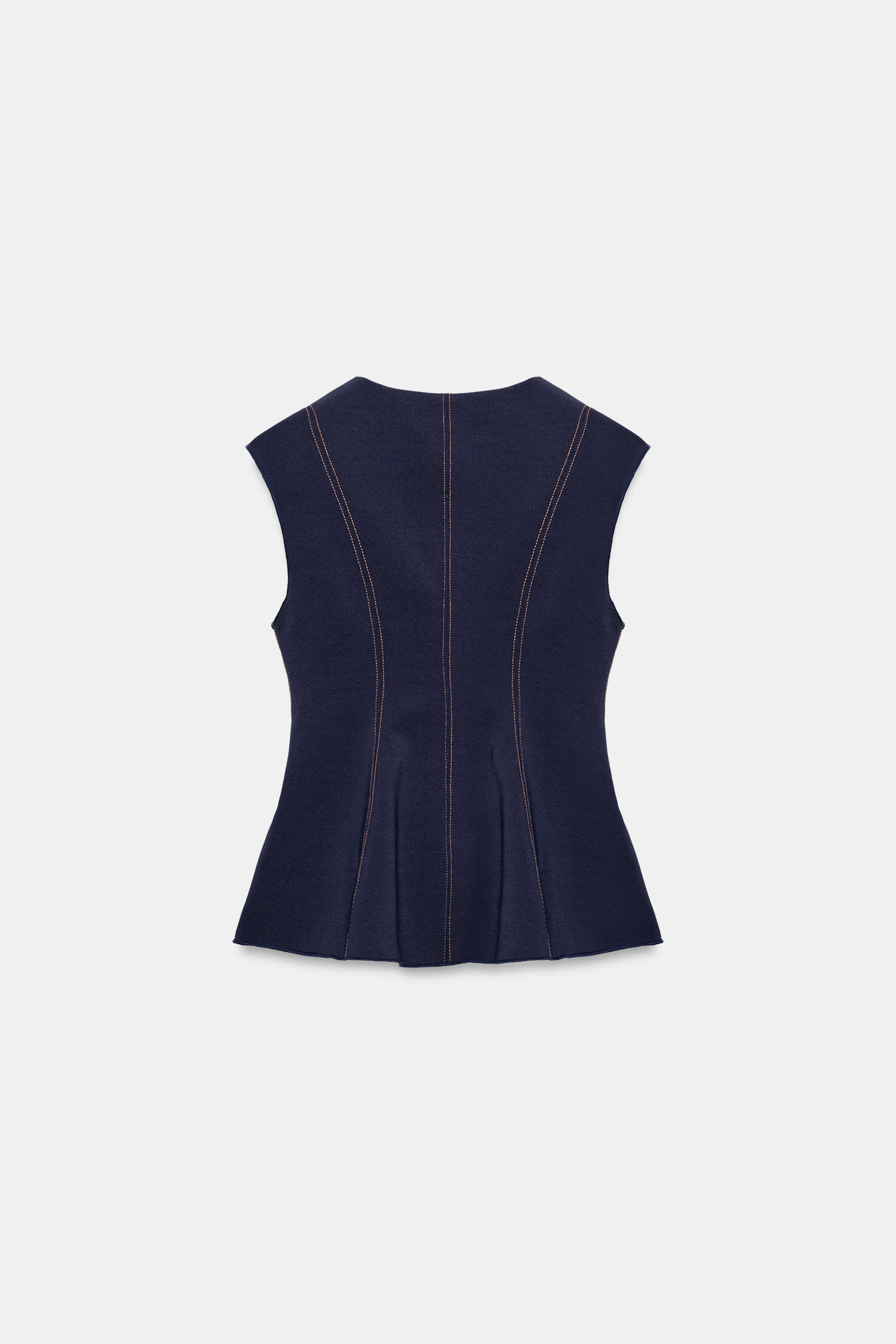 CONTRAST STITCHING VEST | Zara US