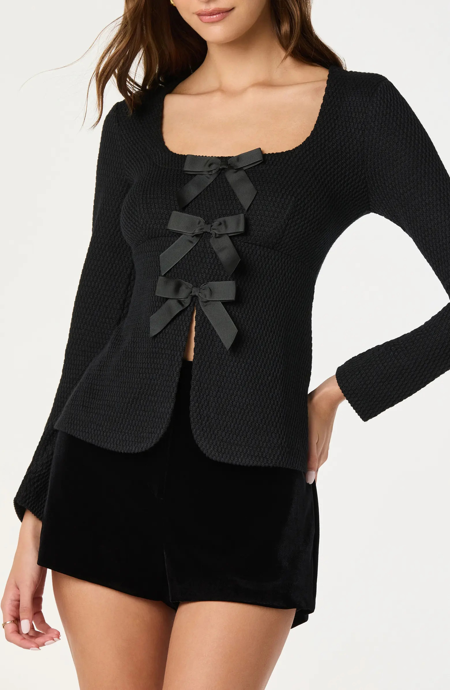 ASTR the Label Split Front Bow Top | Nordstrom | Nordstrom