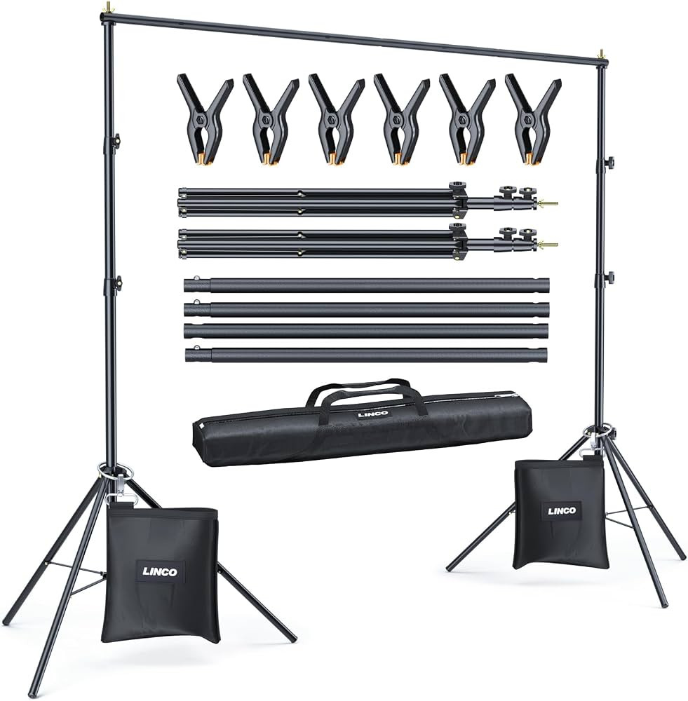 LINCO Backdrop Stand for Parties Kit 10x7 ft Adjustable Back Drop Photography Studio Photo Backgr... | Amazon (US)