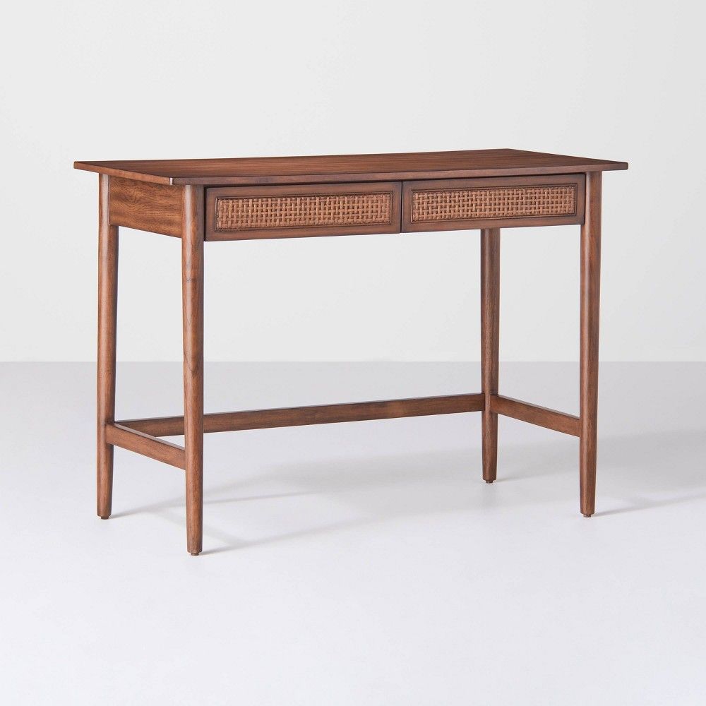Wood & Cane Writing Desk Brown - Hearth & Hand with Magnolia | Target
