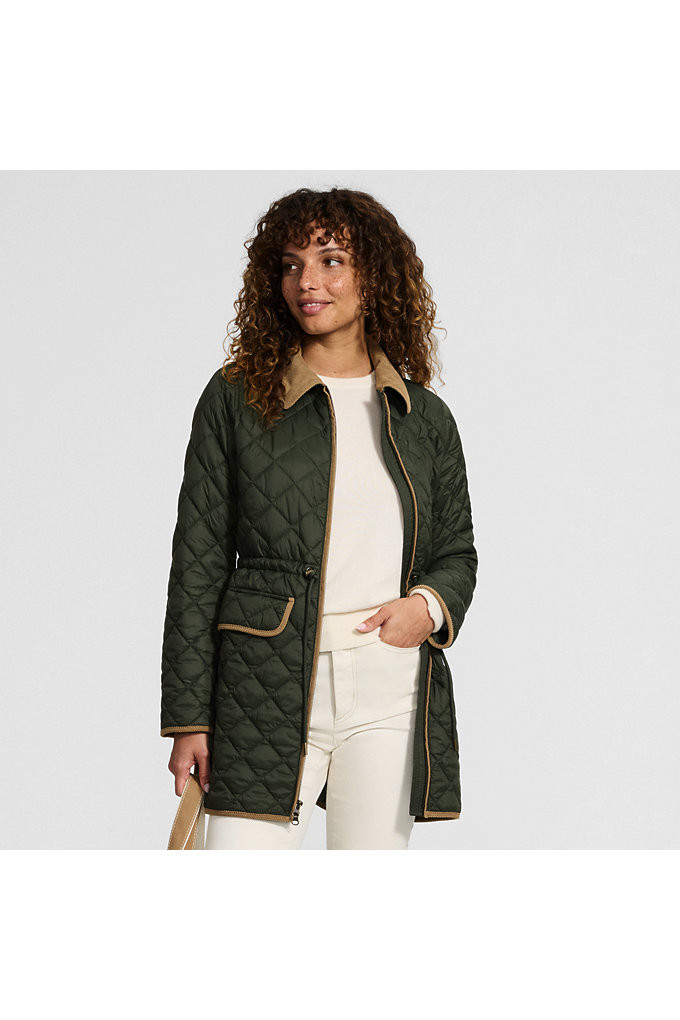 Women's Petite FeatherFree Insulated Barn Coat - Lands' End - Green - S | Lands' End (US)