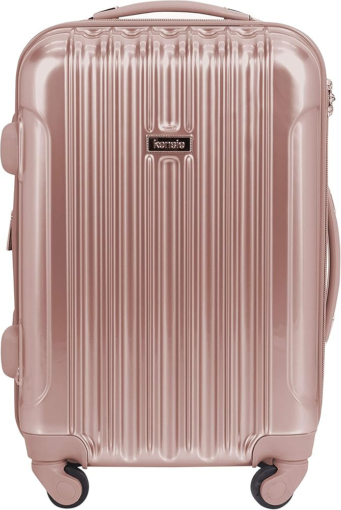 kensie Women's Alma Hardside Spinner Luggage, Rose Gold, Carry-On 20-Inch | Amazon (US)