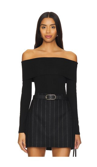 Theory Long Sleeve Off The Shoulder Top in Black. - size L | Revolve Clothing (Global)
