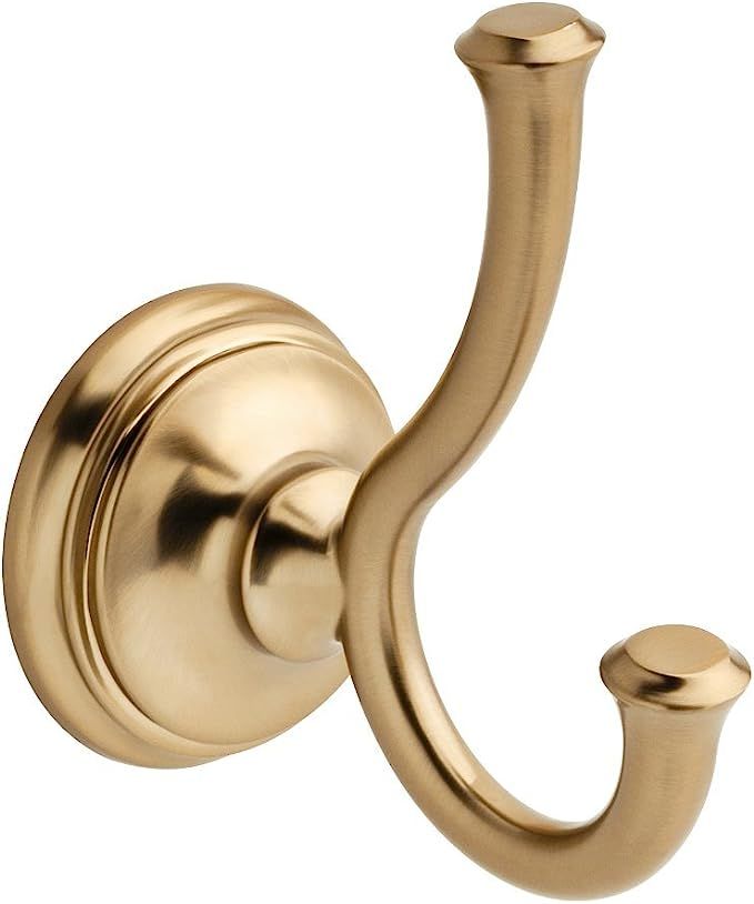 Delta Faucet Bathroom Accessories 79735-CZ Cassidy Double Towel Hook, Champagne Bronze | Amazon (US)