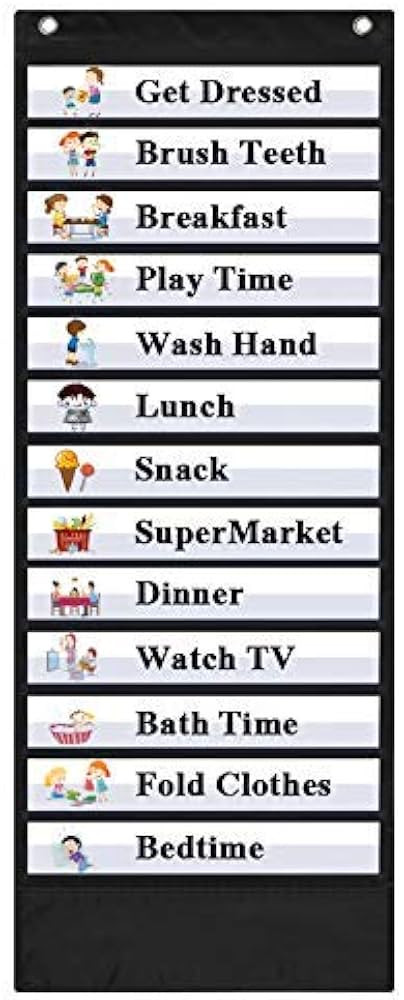 EAMAY Daily Schedule Pocket Charts, Teacher Schedule Chart with Resuable 18 Custom Cards, Classro... | Amazon (US)