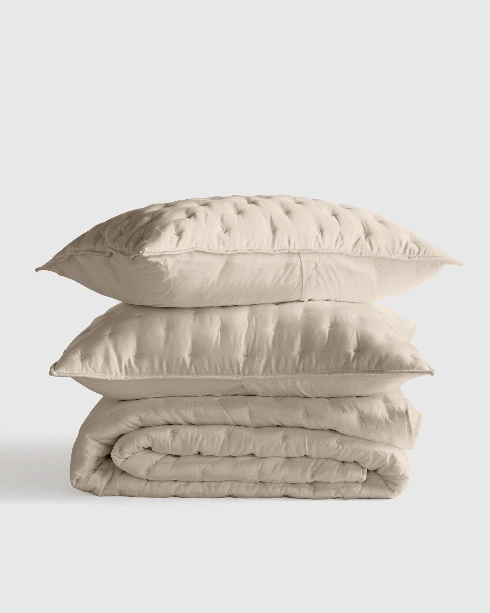 Quince | Bamboo Dream Quilt Set in White, Size Twin, Bamboo Viscose | Quince
