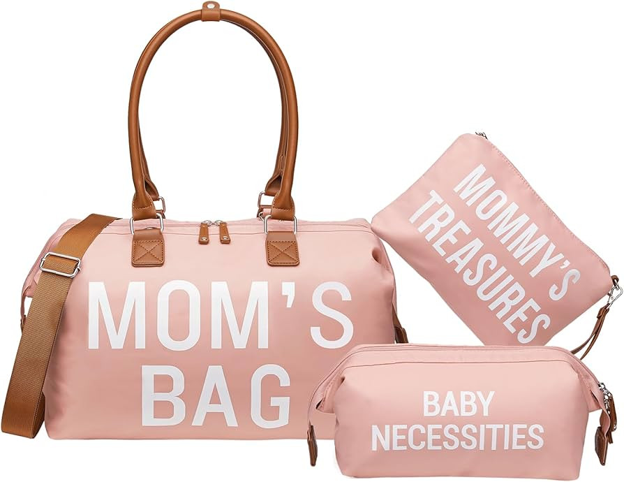 printe Mommy Diaper Bag Tote for Girls with 2 Organizer Pouches, Large Capacity Mom's Bag for Hos... | Amazon (US)