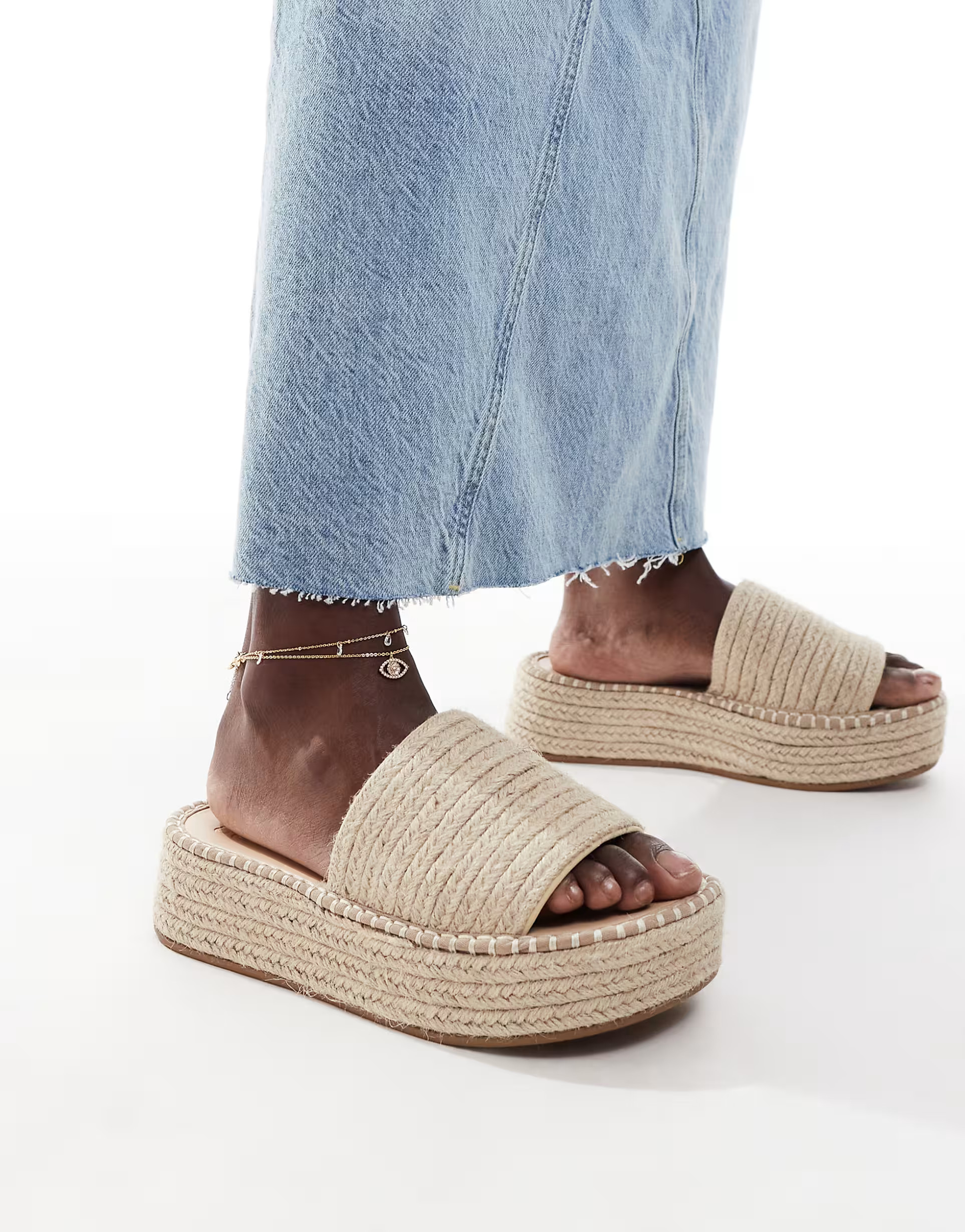 ASOS DESIGN Jordyn flatform espadrille sandals in natural | ASOS (Global)