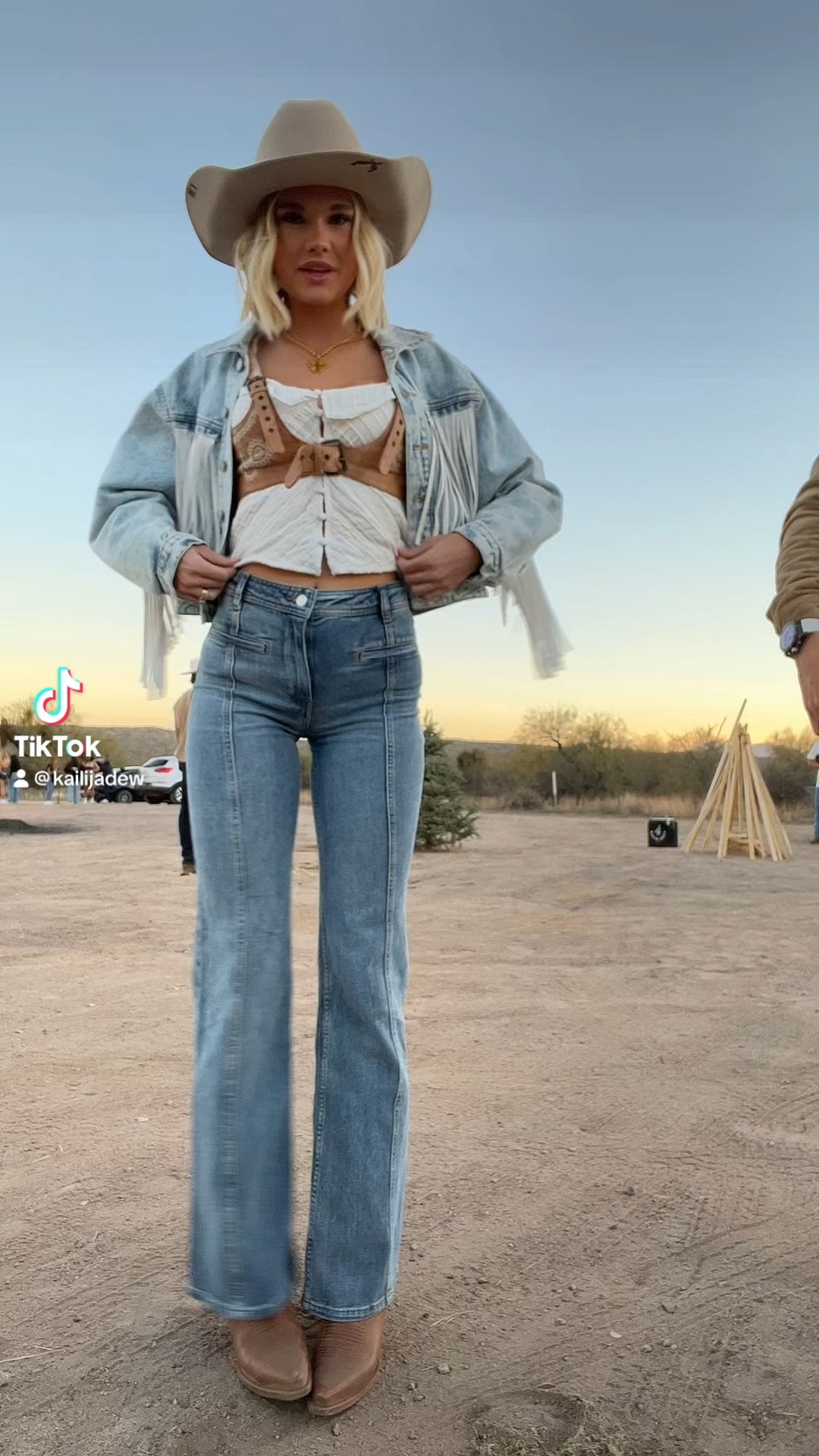 Top- Free people  (not exact) 
Harness- Free people ( sirena embroidered harness) 
Hat- Golden Desert boutique
Jacket- BlankNYC 