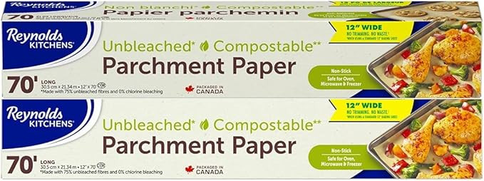 Reynolds Kitchens Unbleached Parchment Paper/12 inches x 70 feet 2-Pack/Parchment Paper Roll/Baki... | Amazon (CA)