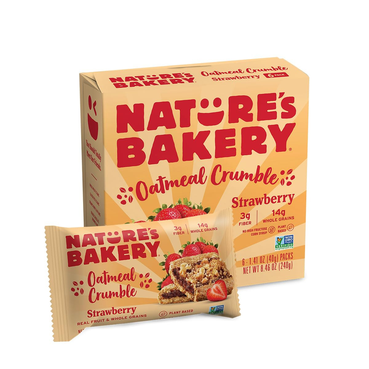 Nature's Bakery Oatmeal Crumble Strawberry Bars, 1.41 Oz, 6 Ct | Amazon (US)