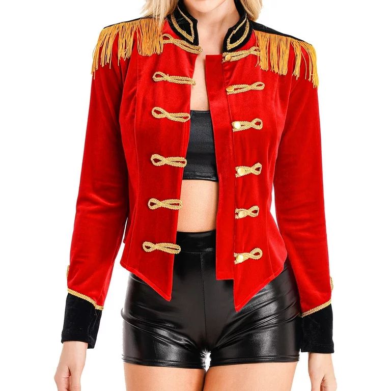 Aislor Women's Circus Ringmaster Cosplay Costume Halloween Theme Party Velvet Jacket Coat Size S-... | Walmart (US)