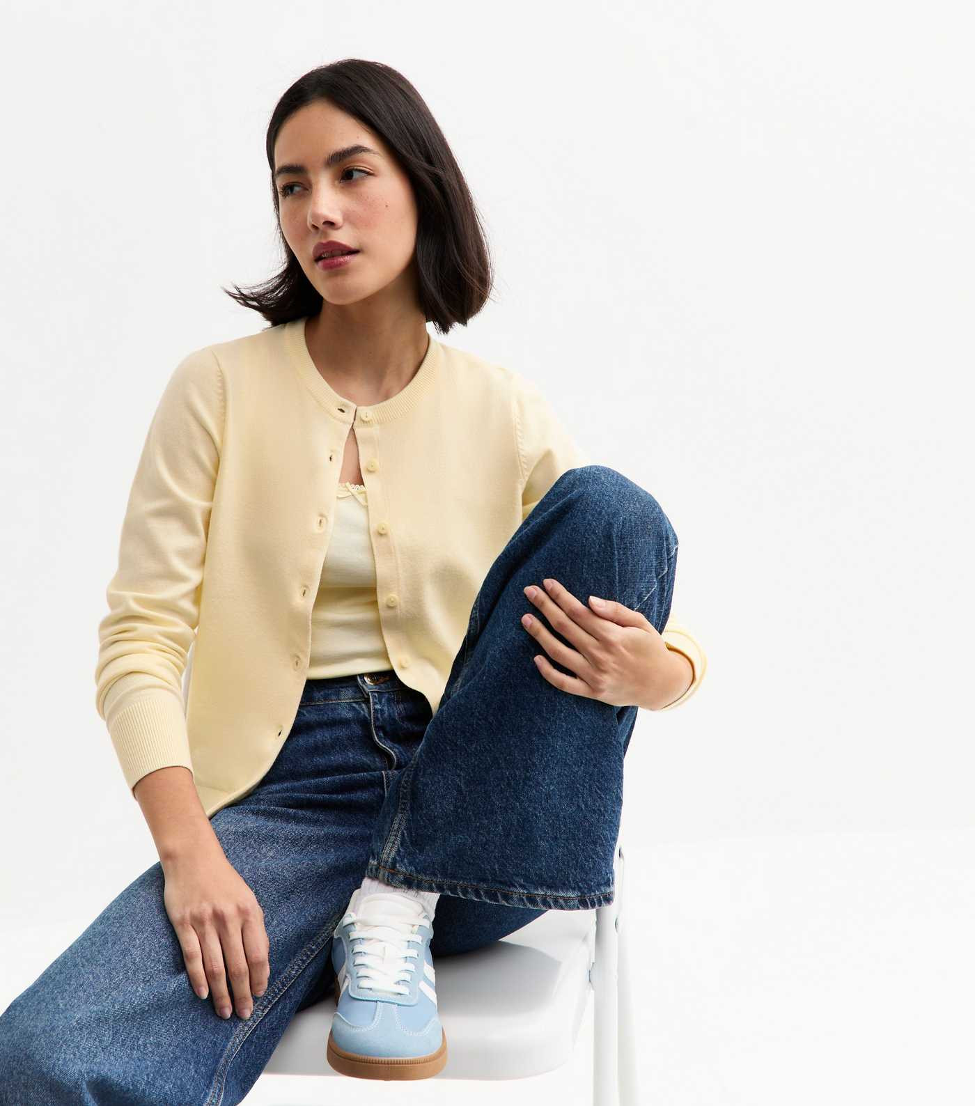 Light Yellow Crew Neck Button Up Cardigan
						
						Add to Saved Items
						Remove from Saved... | New Look (UK)