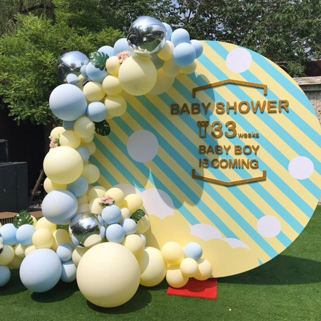 110pcs Macaron Yellow Blue Latex Balloon Garland Arch 4D Silver Balloons Party Decorations  Baby ... | Etsy (US)