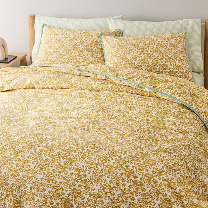 RHODE Lotus Reversible Duvet Cover & Shams | West Elm (US)