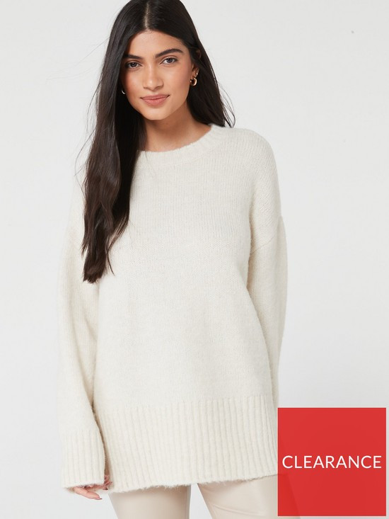 Nancy Long Sleeve Loose Knit Jumper - Cream | Very (UK)